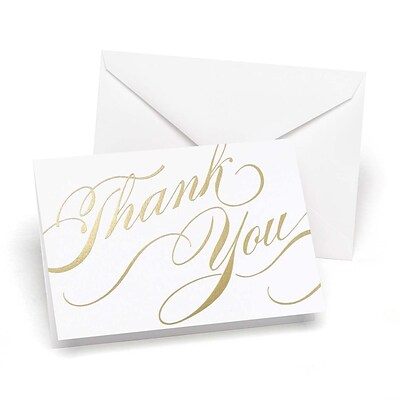 HBH™ Unending Gratitude Thank You Wedding Note Card, Gold, 50/Pack