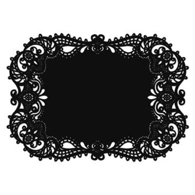 HBH™ 17 1/2 x 12 1/4 Place Mat With Laser-Cut, Black, 12/Pack