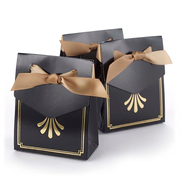 HBH™ Art Deco 3 3/4 x 1 3/8 Tent Favor Boxes, Gold, 25/Pack