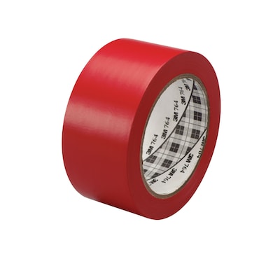 3M 2 x 36 yds. General Purpose Solid Vinyl Safety Tape 764, Red, 6/Pack (T967764R6PK)
