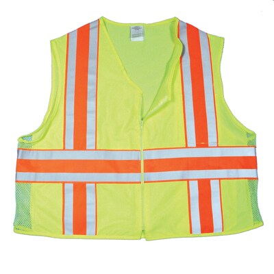 Mutual Industries MiViz High Visibility Sleeveless Safety Vest, ANSI Class R2, Lime, 3XL (16334-0-6)