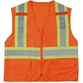 Mutual Industries High Visibility Sleeveless Safety Vest, ANSI Class R2, Orange, M/L (16368-0-3)
