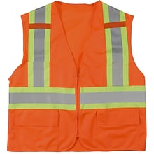 Mutual Industries High Visibility Sleeveless Safety Vest, ANSI Class R2, Orange, 2XL/3XL (16368-0-6)