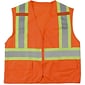 Mutual Industries High Visibility Sleeveless Safety Vest, ANSI Class R2, Orange, M/L (16368-0-3)