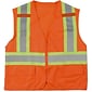 Mutual Industries High Visibility Sleeveless Safety Vest, ANSI Class R2, Orange, 2XL/3XL (16368-0-6)