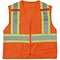 Mutual Industries High Visibility Sleeveless Safety Vest, ANSI Class R2, Orange, M/L (16368-0-3)