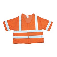 Mutual Industries MiViz Mesh Safety Vest With Silver Reflective, ANSI Class R3, Orange, XL (16362-4)