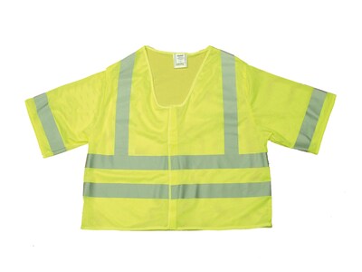 Mutual Industries MiViz High Visibility Sleeveless Safety Vest, ANSI Class R3, Lime, X-Large (16364-