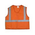 Mutual Industries Gann ANSI Class 2 Solid Durable Flame Retardant Safety Vest, Orange, Large
