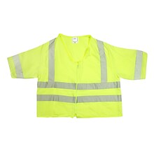 Mutual Industries Gann Solid Durable Flame Retardant Safety Vest, ANSI Class 3, Lime, XL