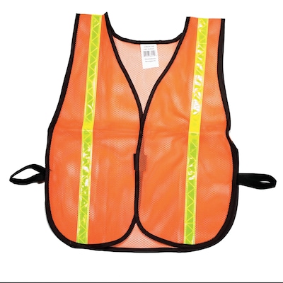 Mutual Industries MiViz High Visibility Sleeveless Safety Vest, Orange, One Size (16300-138-1000)