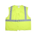 Mutual Industries High Visibility Sleeveless Safety Vest, ANSI Class R2, Lime, X-Large (84900-0-104)