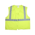 Mutual Industries High Visibility Sleeveless Safety Vest, ANSI Class R2, Lime, Medium (84900-0-102)