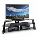 CorLiving™ Taylor Extra Wide TV Stand With Glass Shelves For 47 - 65 TVs, Glossy Black