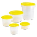 Polypropylene Quart Round Storage Container without Lids, Clear