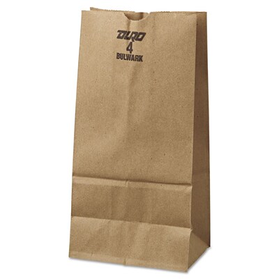 Duro 5" x 3-1/3" x 9-3/4" Extra Heavy Duty Kraft Paper Grocery Bags; 500/Pack