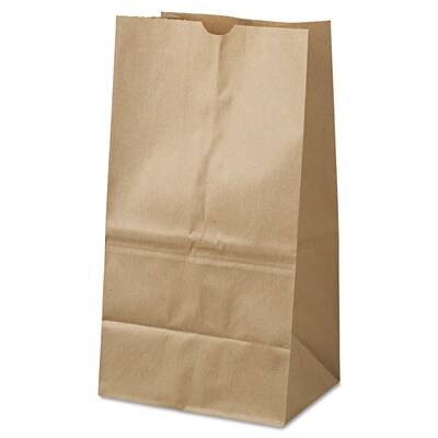 Standard Squat Brown Kraft Paper Grocery Bags; Capacity 25 lbs., 500/PK