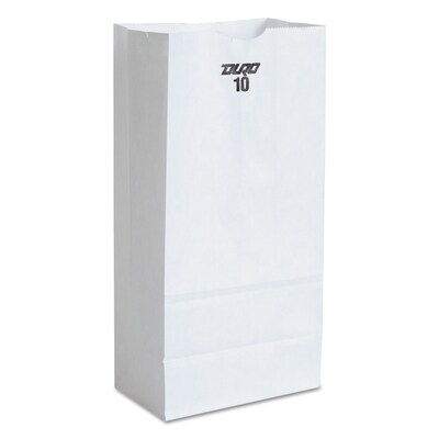 10# Paper Bag, 35-Lb Base Weight, White, 6-5/16 X 4-3/16 X 13-3/8, 500-Bundle