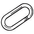 FFR Merchandising® 0.9375 x 2 Oval Snap Ring, Clear, 78/Pack