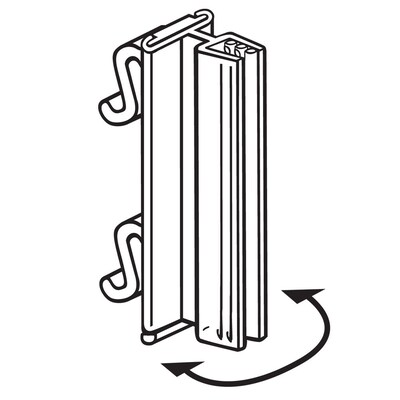 FFR Merchandising® Warehouse Upright 3Teardrop Hole Sign Holder With Hinge Holds Up to 1/4T, 10/PK