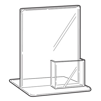 FFR Merchandising® Tru-Vu® T-Style Sign Holder With Pocket, Clear