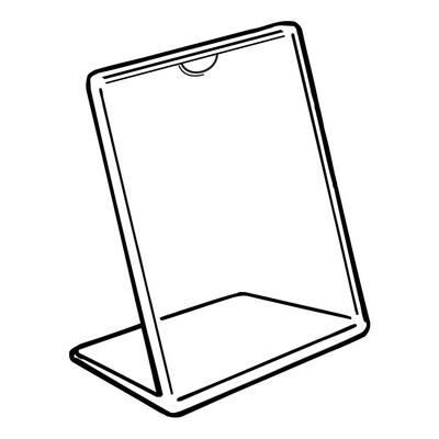 FFR Merchandising® TVE Tru-Vu® 7 x 5 Easel Sign Holder, Clear, 4/Pack