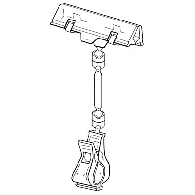 FFR Merchandising® 6 1/4 Clip-On Extended Plastic Spring Sign Holder, Clear Knuckle, 5/Pack