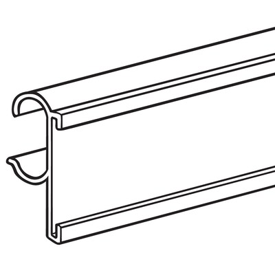 FFR Merchandising® PVC C-Channel For Double Wire Shelf, 29 1/2", White, 5/Pack