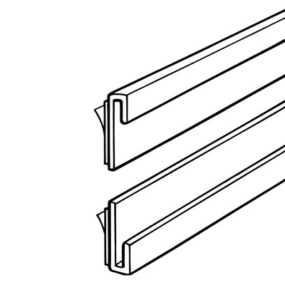 FFR Merchandising® J-Channel With Foam Adhesive Holds Up to 0.06T, White, 9/Pack