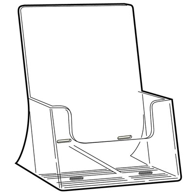 FFR Merchandising® Excelsior® Styrene 8 13/16 Freestanding Extra Capacity Literature Holder,CLR 2PK