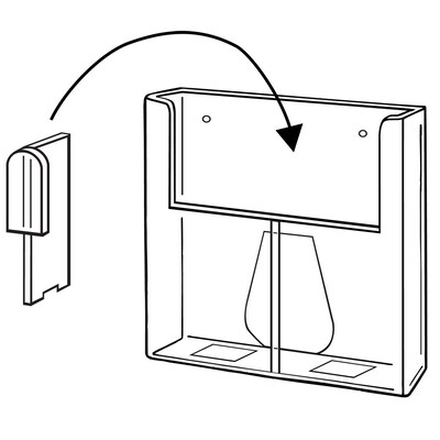 FFR Merchandising® Excelsior® 8(H) Styrene Wall Mount Literature Holder With Divider, Clear