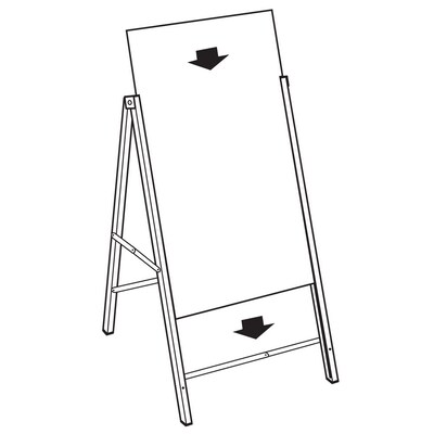 FFR Merchandising® 36 x 24 Portable A-Frame Sign Holder, Satin Silver