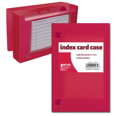 Better Office Products Frosted Index Card Case 3" x 5", 24/Pack