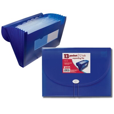 Better Office Products Pocket File 13"; 12/Pack (58430)