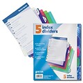 Better Office Products Dividers 5 Tab Poly Index;  12/Pack