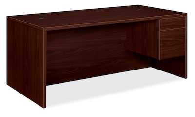 HON 10500 Series 72W Right Pedestal Desk, Mahogany (H10585RNN)