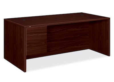 HON 10500 Series 72W Left Pedestal Desk, Mahogany (H10586LNN)