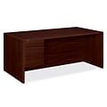 HON 10500 Series 72W Left Pedestal Desk, Mahogany (H10586LNN)