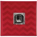 Pioneer™ 4 x 6 Embossed Leatherette 2-Up Book Bound Photo Album, Red Chevron