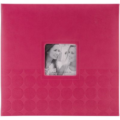 Pioneer™ 12 x 12 Embossed Postbound Scrapbook Album, Pink Circles