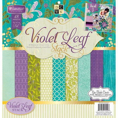 Diecuts With A View® 12 x 12 Paper Stack, Violet Leaf