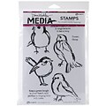 Tim Holtz® Ranger 6 x 9 Media Cling Rubber Stamp, Scribbly Birds