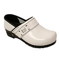 Sanita Footwear Leather Womens Lindsey Clog White Patent, 9.5 - 10 (73457506-01-40)
