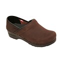 Sanita Footwear Leather Professional Lisbeth Closed Oil Leather Clog Brown, 10.5 - 11 (450206W-78-41)