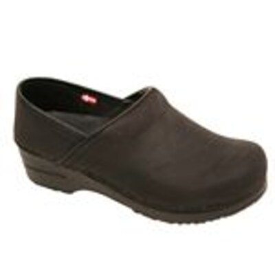 Sanita Footwear Leather Professional Oil Clog Black, 12.5 - 3 (450212W-02-43)