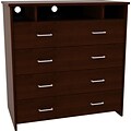 Ameriwood™ Media Dresser Particle Board TV Stand With 4-Drawers, Black Forest (5515012PCOM)