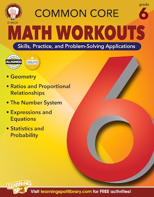 Common Core Math Workouts Resource Book, Grade 6