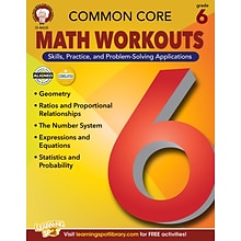 Common Core Math Workouts Resource Book, Grade 6