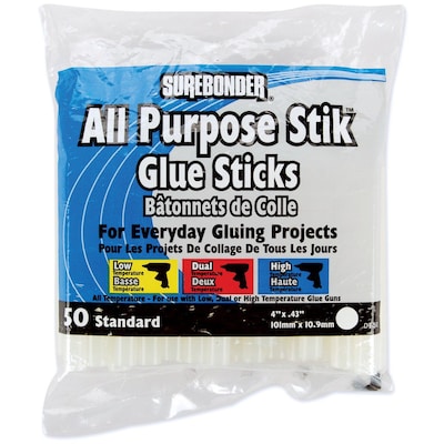 Notions All Purpose Stik Glue Sticks  50/Pack 0.43 x 4