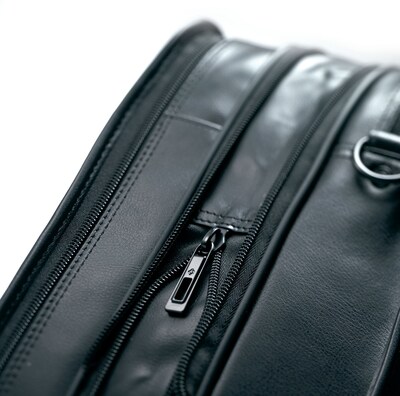 Franklin Covey, Bags, Franklin Covey Black Leather Laptop Travel Bag  Messenger